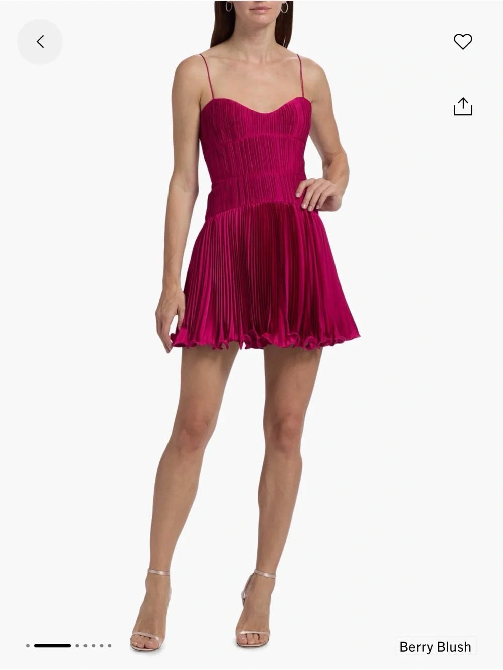 AMUR Pleated satin minidress NEW WITH TAGS!! - Picture 3 of 3
